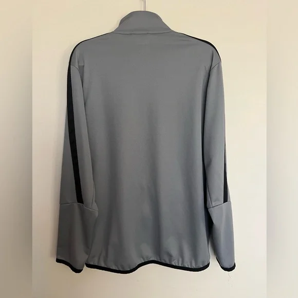 ⭐️ Nike Sweater Men Adult Gray Black Full Zip Sweatshirt Athletic Logo Size L - Picture 2 of 5